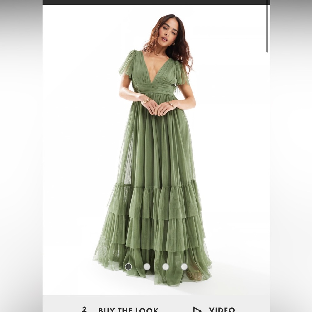 ASOS Olive Green Layered Maxi Dress